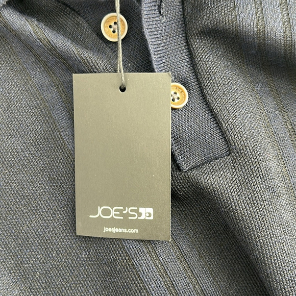 Joe's Jeans Blue Knit Short Sleeve Collared Classic Polo Shirt Size Medium NWT - Picture 4 of 10